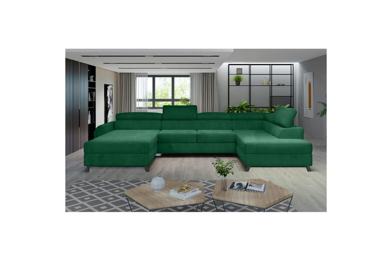 Hjørnesofa Eltap Josette 360x200x92 cm - Kronos 19, Mørkegrøn, Højre - Møbler - Sofaer - Sovesofaer
