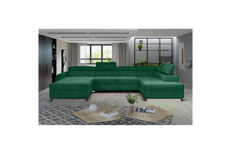 Hjørnesofa Eltap Josette 360x200x92 cm - Kronos 19, Mørkegrøn, Højre - Møbler - Sofaer - Sovesofaer