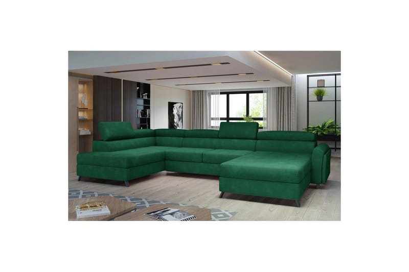 Hjørnesofa Eltap Josette 360x200x92 cm - Kronos 19, Mørkegrøn, Venstre - Møbler - Sofaer - Sovesofaer