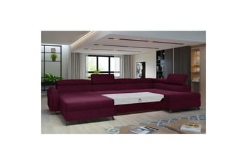 Hjørnesofa Eltap Josette 360x200x92 cm - Mat Velvet 68, Rød, Højre - Møbler - Sofaer - Sovesofaer