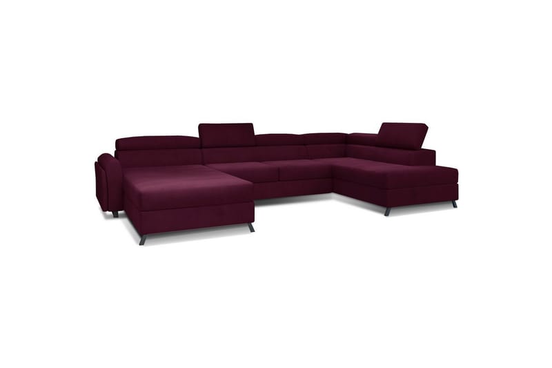 Hjørnesofa Eltap Josette 360x200x92 cm, Mat Velvet 68, Rød, Højre