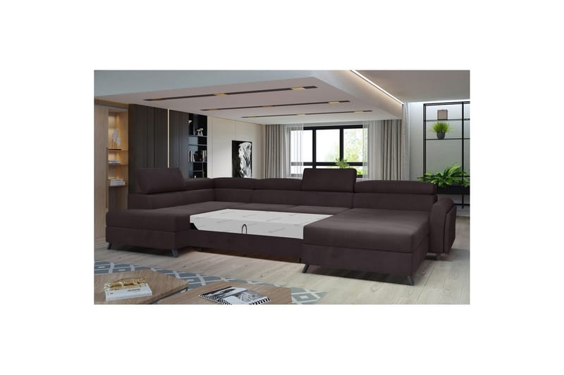 Hjørnesofa Eltap Josette 360x200x92 cm - Monolith 29, Mørk Brun, Venstre - Møbler - Sofaer - Sovesofaer