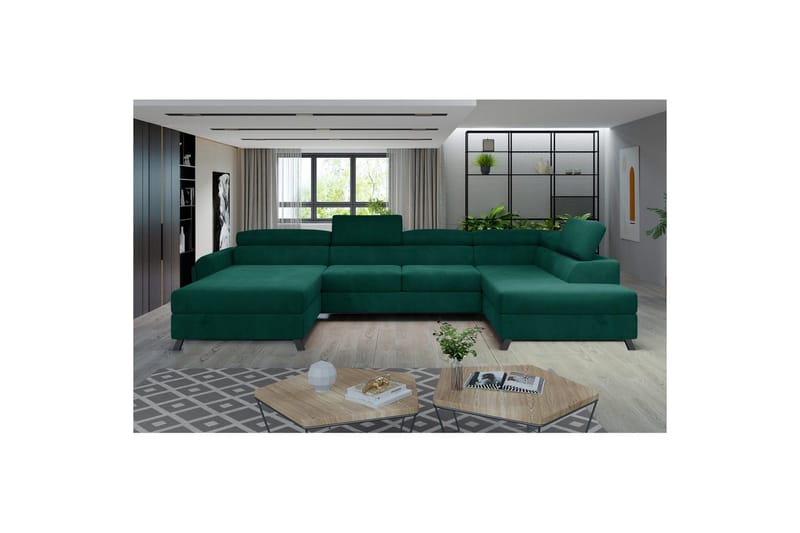 Hjørnesofa Eltap Josette 360x200x92 cm - Monolith 37, Grøn, Højre - Møbler - Sofaer - Sovesofaer