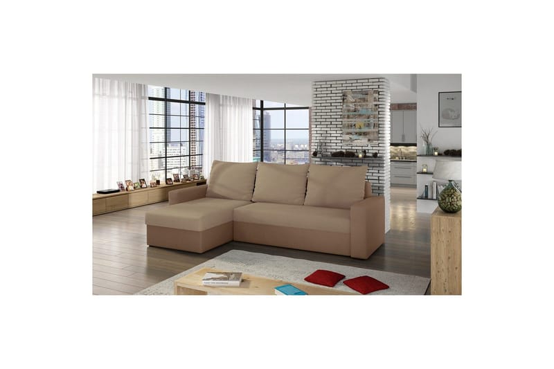 Hjørnesofa Eltap Livio 237x150x72 cm - Alova 07, Alova 66, Beige - Møbler - Sofaer - Sovesofaer
