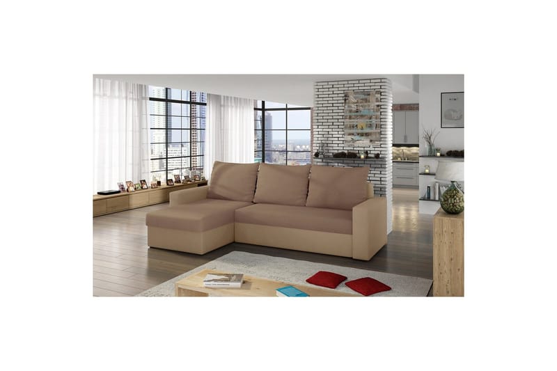 Hjørnesofa Eltap Livio 237x150x72 cm - Alova 66, Alova 07, Beige - Møbler - Sofaer - Sovesofaer
