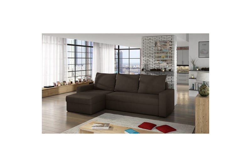 Hjørnesofa Eltap Livio 237x150x72 cm - Alova 67, Brun - Møbler - Sofaer - Sovesofaer
