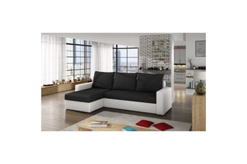 Hjørnesofa Eltap Livio 237x150x72 cm - Sawana 14, Soft 17, Sort, Hvid - Møbler - Sofaer - Sovesofaer