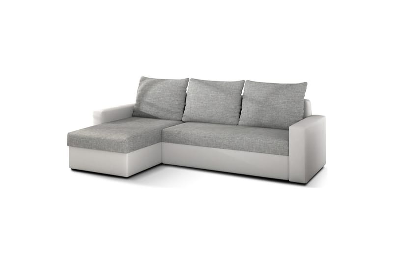 Hjørnesofa Eltap Livio 237x150x72 cm - Sawana 21, Soft 17, Grå, Hvid - Møbler - Sofaer - Sovesofaer