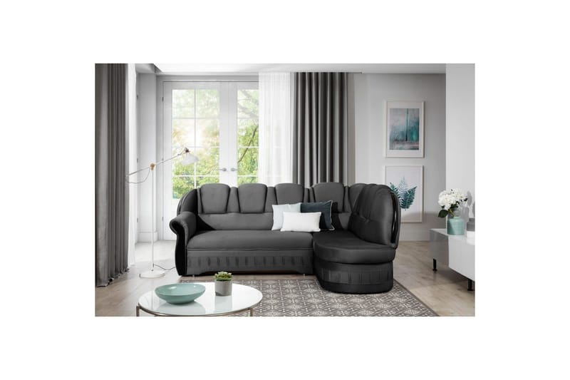 Hjørnesofa Eltap Lord 243x180x112 cm, Nube 6, Mørkegrå, Højre