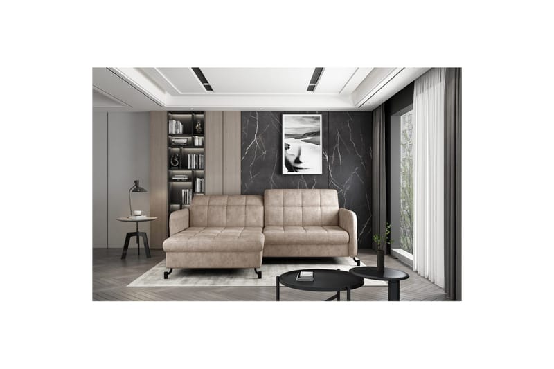 Hjørnesofa Eltap Lorelle 225x160x105 cm - Dora 21, Beige, Venstre - Møbler - Sofaer - Sovesofaer