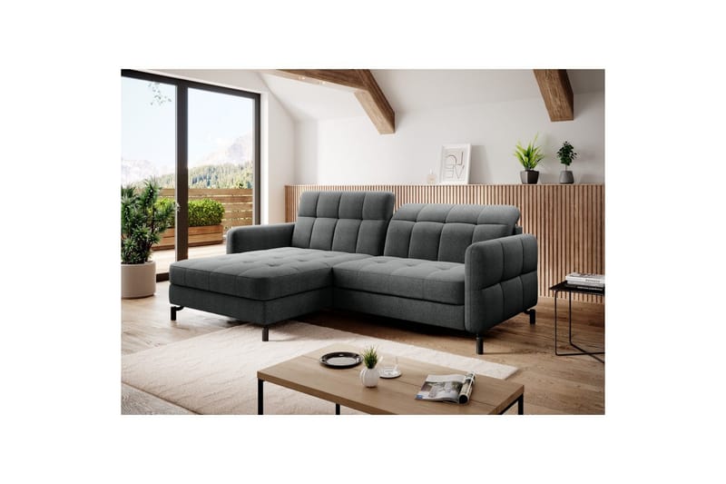 Hjørnesofa Eltap Lorelle 225x160x105 cm - Inari 96, Mørkegrå, Venstre - Møbler - Sofaer - Sovesofaer