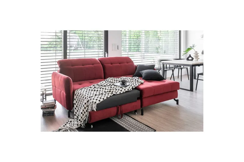 Hjørnesofa Eltap Lorelle 225x160x105 cm - Kronos 07, Sort, Højre - Møbler - Sofaer - Sovesofaer