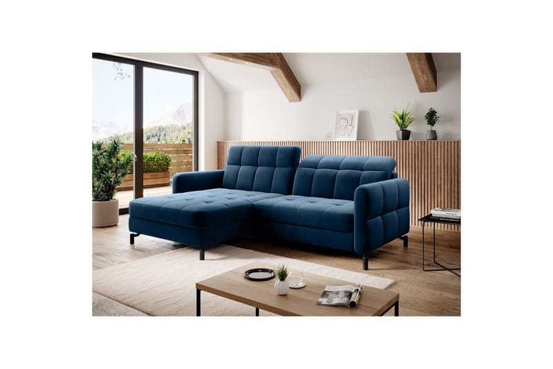 Hjørnesofa Eltap Lorelle 225x160x105 cm - Kronos 09, Mørkeblå, Venstre - Møbler - Sofaer - Sovesofaer