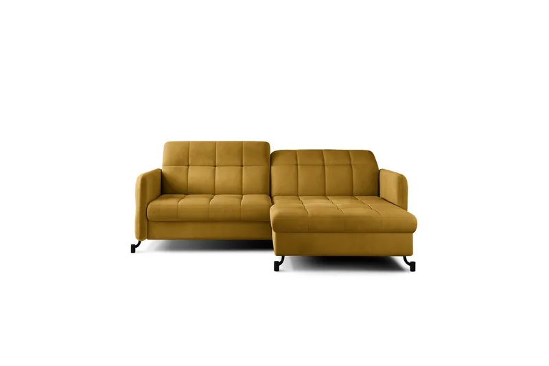 Hjørnesofa Eltap Lorelle 225x160x105 cm - Monolith 48, Gul, Højre - Møbler - Sofaer - Sovesofaer