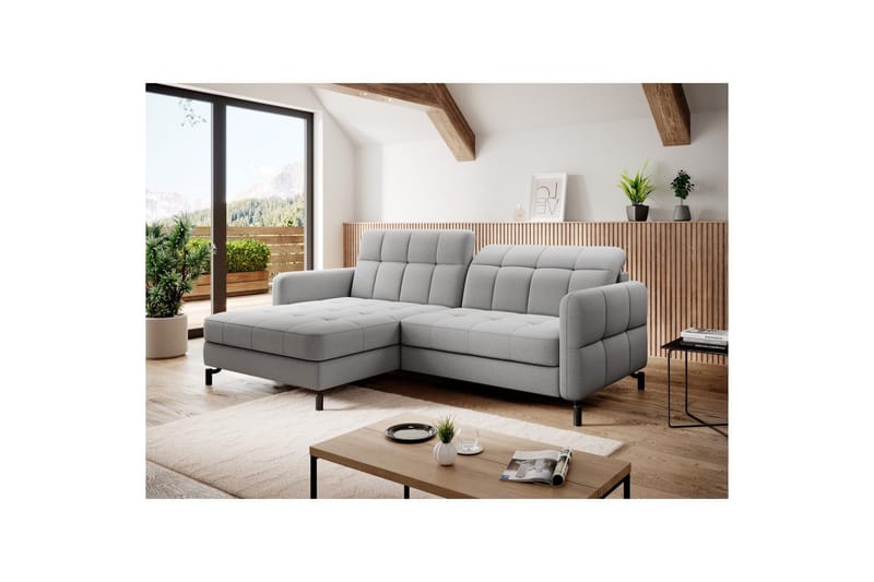 Hjørnesofa Eltap Lorelle 225x160x105 cm - Omega 02, Grå, Venstre - Møbler - Sofaer - Sovesofaer
