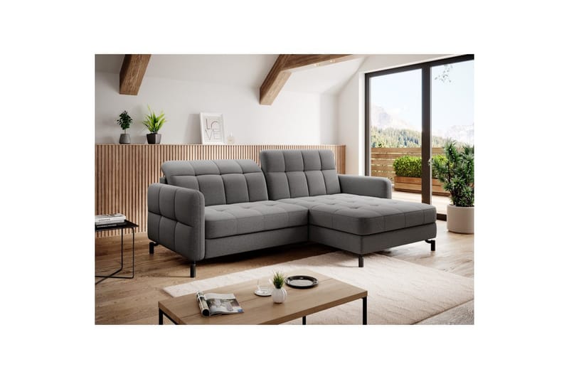 Hjørnesofa Eltap Lorelle 225x160x105 cm - Omega 13, Mørkegrå, Højre - Møbler - Sofaer - Sovesofaer