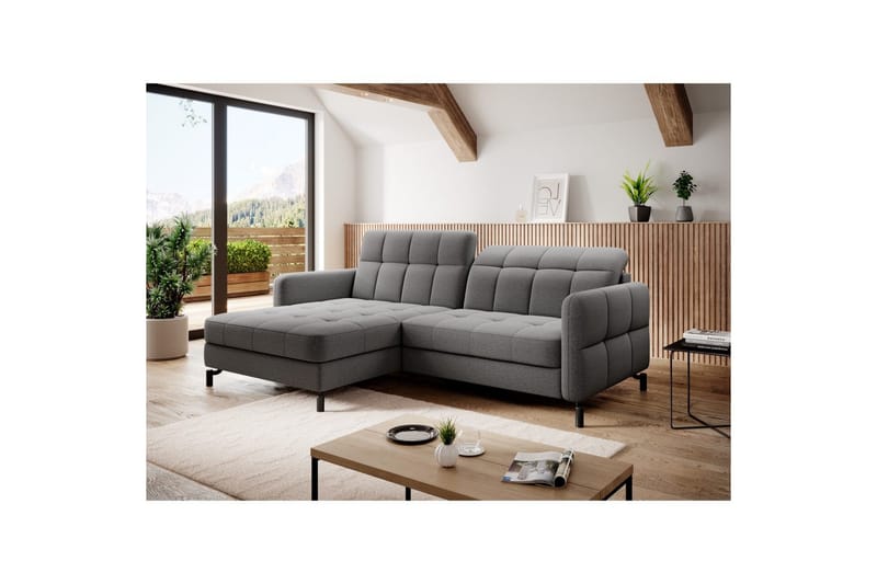 Hjørnesofa Eltap Lorelle 225x160x105 cm - Omega 13, Mørkegrå, Venstre - Møbler - Sofaer - Sovesofaer
