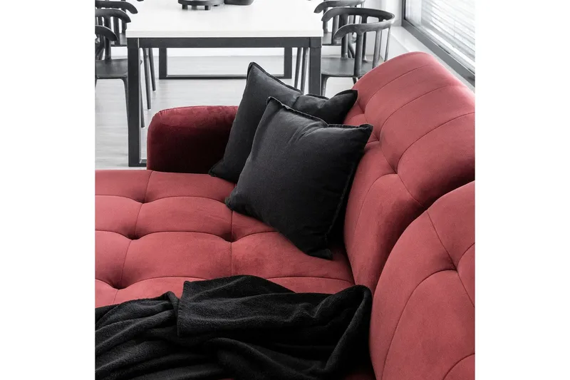 Hjørnesofa Eltap Lorelle 225x160x105 cm - Omega 91, Pink, Venstre - Møbler - Sofaer - Sovesofaer