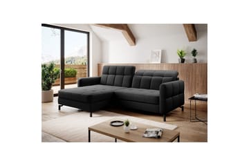 Hjørnesofa Eltap Lorelle 225x160x105 cm - Sawana 14, Sort, Venstre - Møbler - Sofaer - Sovesofaer