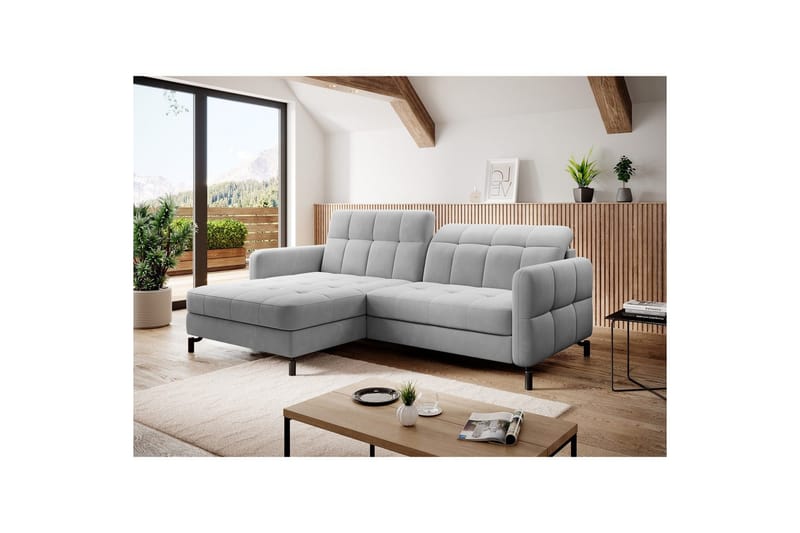 Hjørnesofa Eltap Lorelle 225x160x105 cm - Paros 05, Lys Grå, Venstre - Møbler - Sofaer - Sovesofaer