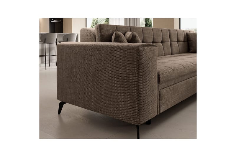 Hjørnesofa Eltap Solange 292x196x84 cm - Berlin 03, Beige, Højre - Møbler - Sofaer - Sovesofaer