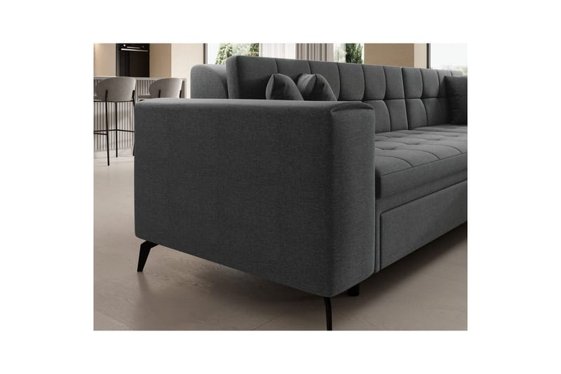 Hjørnesofa Eltap Solange 292x196x84 cm - Inari 96, Mørkegrå, Højre - Møbler - Sofaer - Sovesofaer