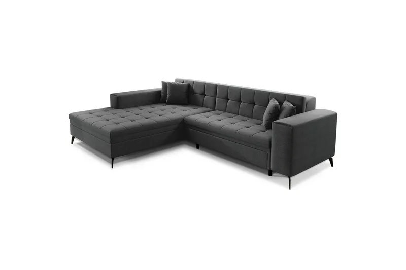 Hjørnesofa Eltap Solange 292x196x84 cm - Inari 96, Mørkegrå, Venstre - Møbler - Sofaer - Sovesofaer