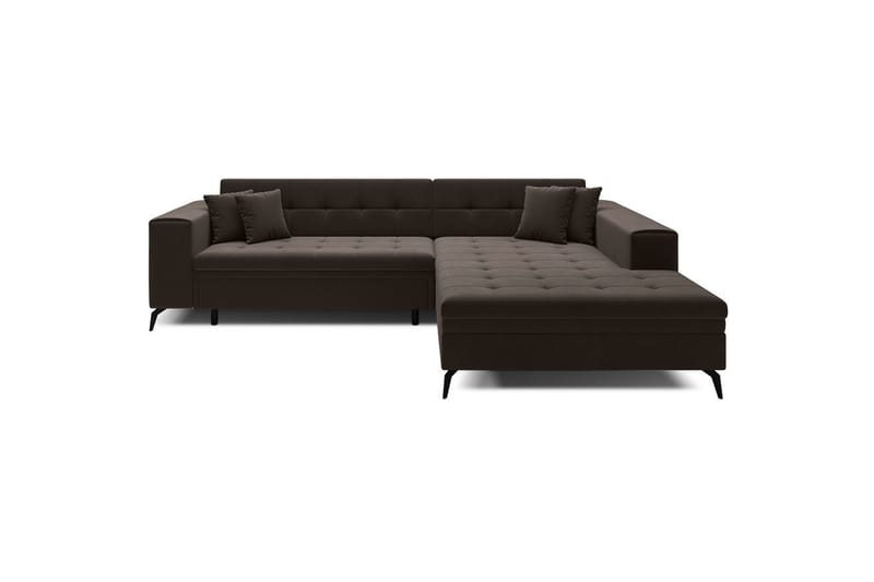 Hjørnesofa Eltap Solange 292x196x84 cm - Mat Velvet 29, Mørkebrun, Højre - Møbler - Sofaer - Sovesofaer