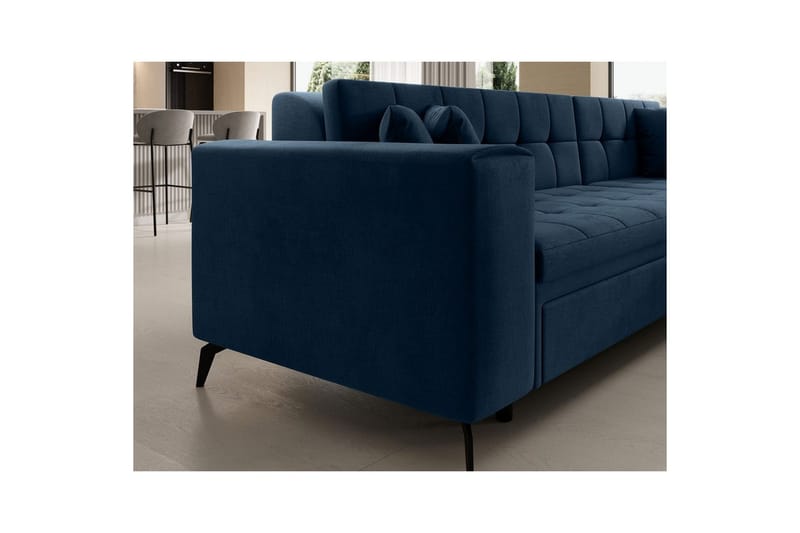 Hjørnesofa Eltap Solange 292x196x84 cm - Monolith 77, Mørkeblå, Højre - Møbler - Sofaer - Sovesofaer