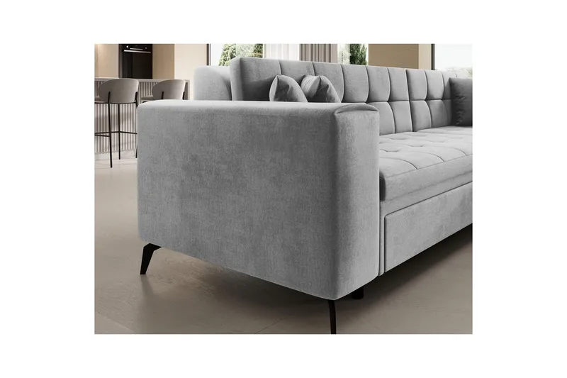 Hjørnesofa Eltap Solange 292x196x84 cm - Monolith 84, Grå, Højre - Møbler - Sofaer - Sovesofaer