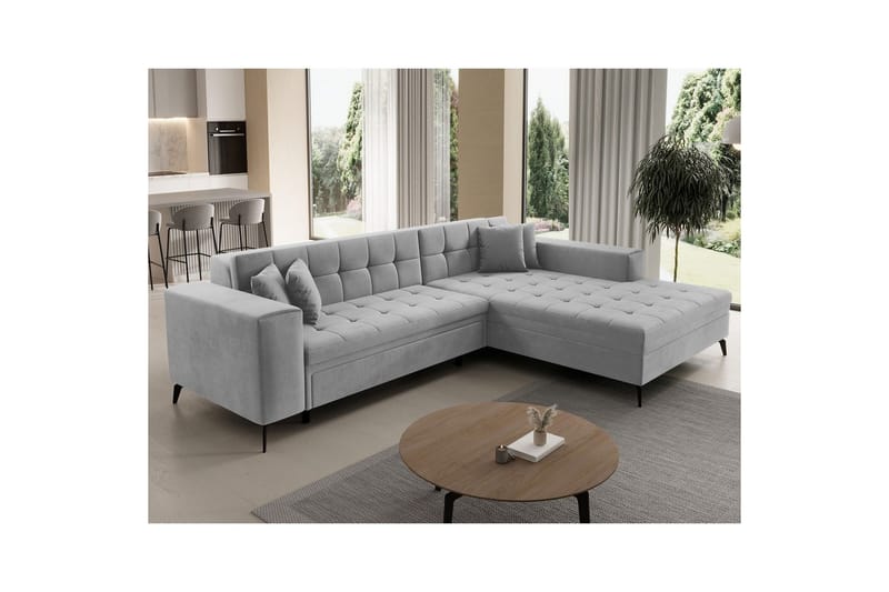 Hjørnesofa Eltap Solange 292x196x84 cm - Monolith 84, Grå, Højre - Møbler - Sofaer - Sovesofaer
