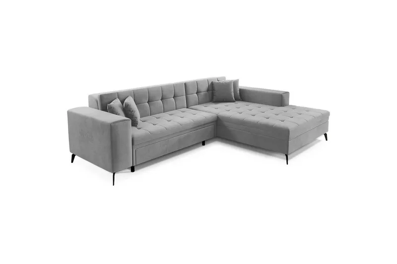 Hjørnesofa Eltap Solange 292x196x84 cm - Monolith 84, Grå, Højre - Møbler - Sofaer - Sovesofaer