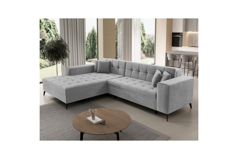 Hjørnesofa Eltap Solange 292x196x84 cm - Monolith 84, Grå, Venstre - Møbler - Sofaer - Sovesofaer