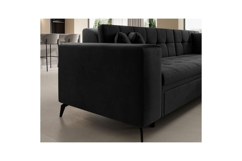 Hjørnesofa Eltap Solange 292x196x84 cm - Monolith 97, Mørkegrå, Højre - Møbler - Sofaer - Sovesofaer