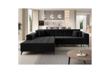 Hjørnesofa Eltap Solange 292x196x84 cm - Monolith 97, Mørkegrå, Venstre - Møbler - Sofaer - Sovesofaer