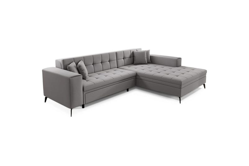 Hjørnesofa Eltap Solange 292x196x84 cm - Omega 02, Grå, Højre - Møbler - Sofaer - Sovesofaer