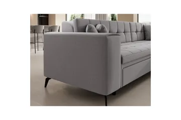 Hjørnesofa Eltap Solange 292x196x84 cm - Omega 02, Grå, Højre - Møbler - Sofaer - Sovesofaer