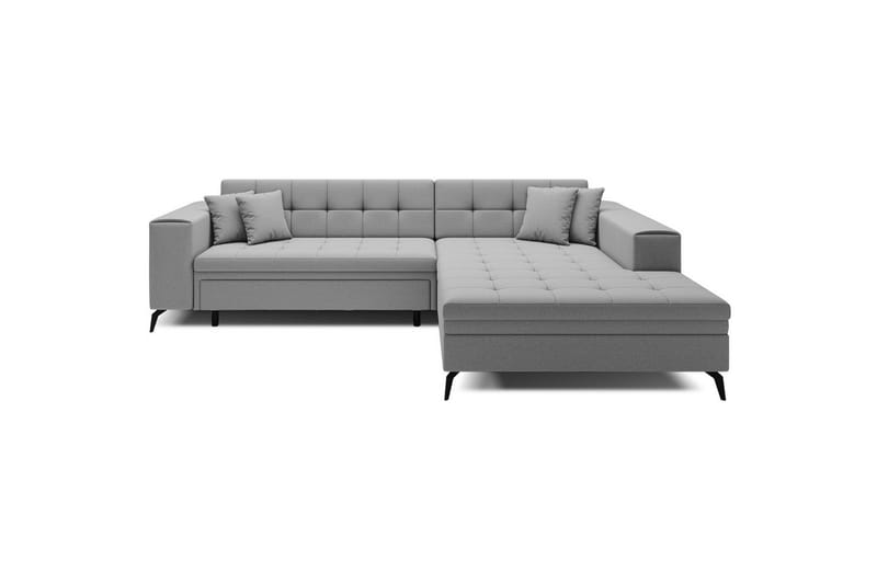 Hjørnesofa Eltap Solange 292x196x84 cm - Omega 02, Grå, Højre - Møbler - Sofaer - Sovesofaer
