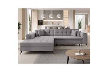 Hjørnesofa Eltap Solange 292x196x84 cm - Omega 02, Grå, Venstre - Møbler - Sofaer - Sovesofaer