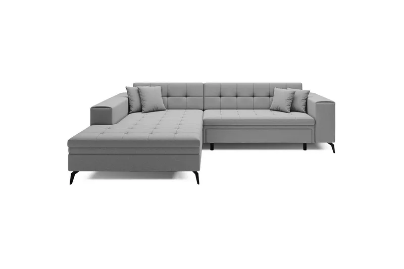 Hjørnesofa Eltap Solange 292x196x84 cm - Omega 02, Grå, Venstre - Møbler - Sofaer - Sovesofaer