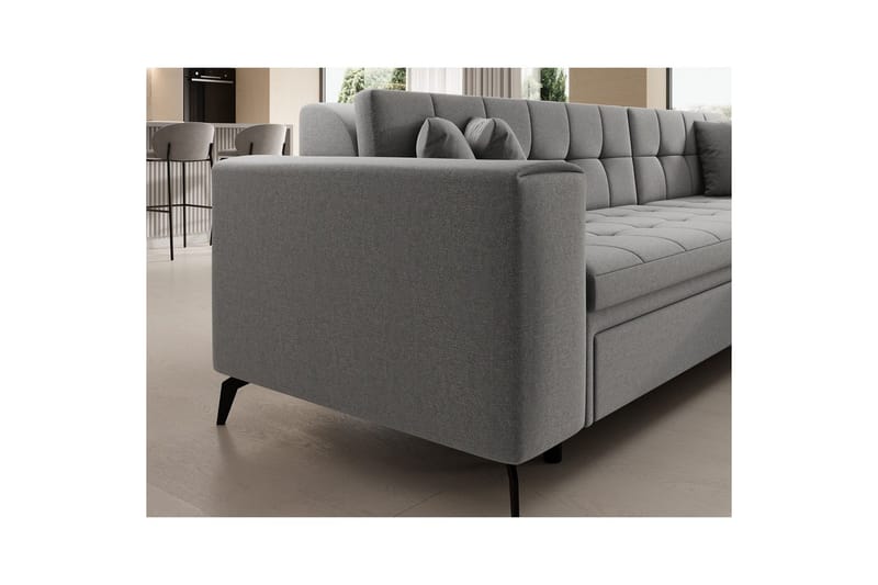 Hjørnesofa Eltap Solange 292x196x84 cm - Omega 13, Grå, Højre - Møbler - Sofaer - Sovesofaer