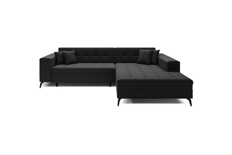 Hjørnesofa Eltap Solange 292x196x84 cm - Sawana 14, Sort, Højre - Møbler - Sofaer - Sovesofaer