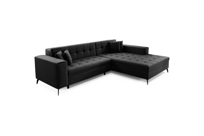 Hjørnesofa Eltap Solange 292x196x84 cm - Sawana 14, Sort, Højre - Møbler - Sofaer - Sovesofaer