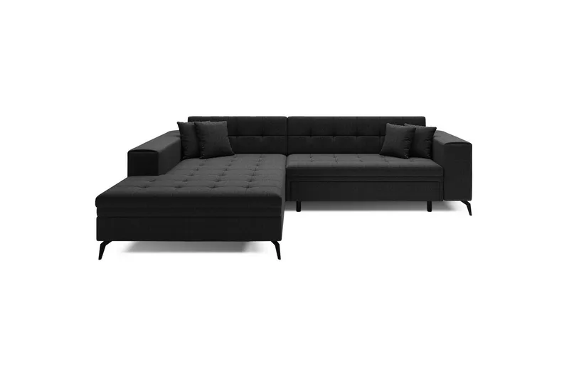 Hjørnesofa Eltap Solange 292x196x84 cm, Sawana 14, Sort, Venstre