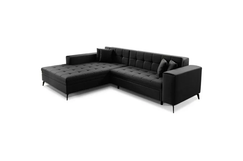 Hjørnesofa Eltap Solange 292x196x84 cm - Sawana 14, Sort, Venstre - Møbler - Sofaer - Sovesofaer