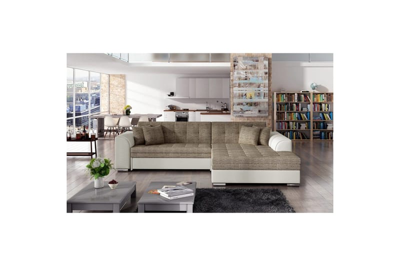 Hjørnesofa Eltap Sorento 296x194x78 cm - Berlin 03, Soft 33, Beige, Højre - Møbler - Sofaer - Sovesofaer