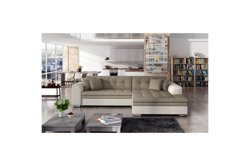 Hjørnesofa Eltap Sorento 296x194x78 cm - Inari 23, Soft 33, Beige, Højre - Møbler - Sofaer - Sovesofaer
