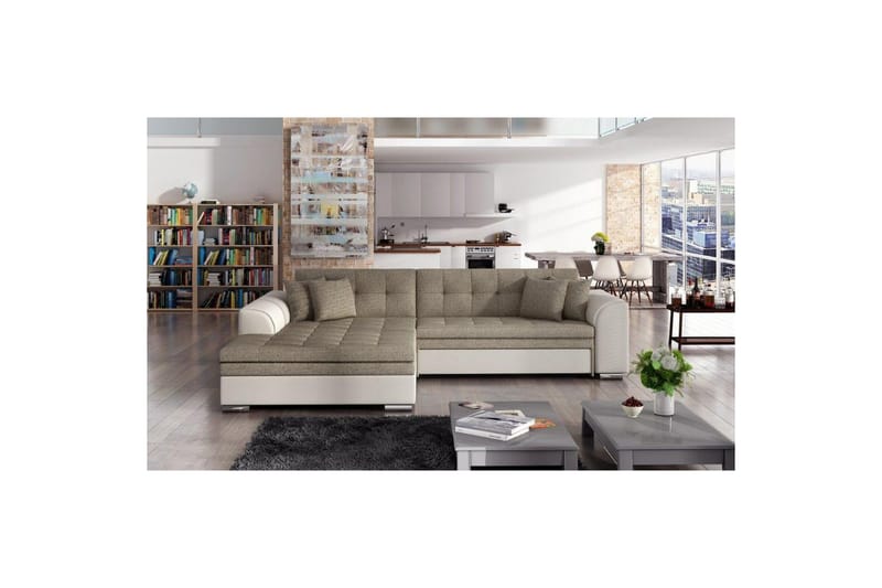 Hjørnesofa Eltap Sorento 296x194x78 cm - Inari 23, Soft 33, Beige, Venstre - Møbler - Sofaer - Sovesofaer
