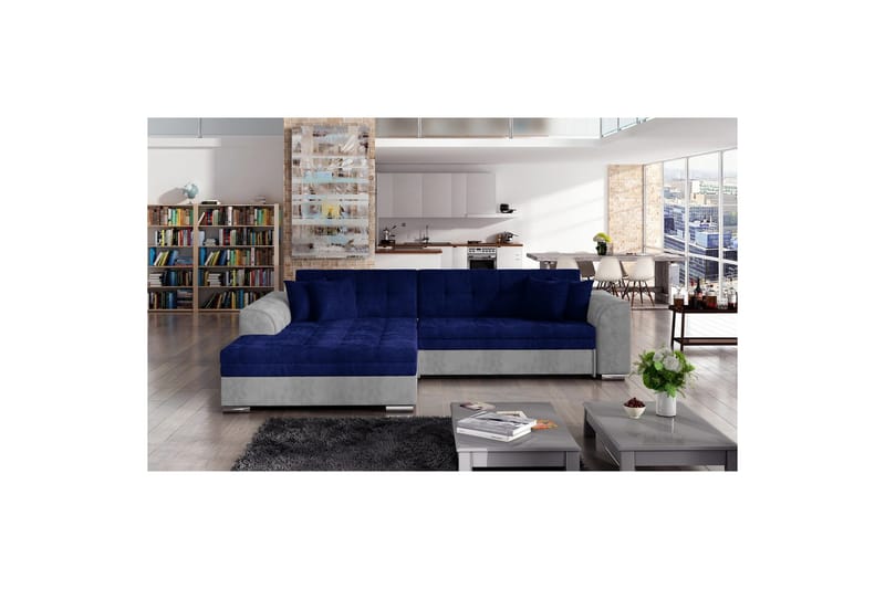 Hjørnesofa Eltap Sorento 296x194x78 cm - Kronos 09, Paros 05, Mørk Blå, Venstre - Møbler - Sofaer - Sovesofaer