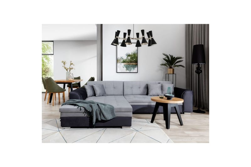 Hjørnesofa Eltap Sorento 296x194x78 cm - Monolith 84, Monolith 97, Grå, Venstre - Møbler - Sofaer - Sovesofaer